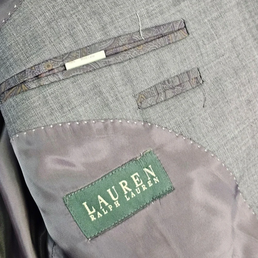 Lauren Ralph Lauren Suit Jacket Mens 48L Gray Wool Classic Fit Made In Canada